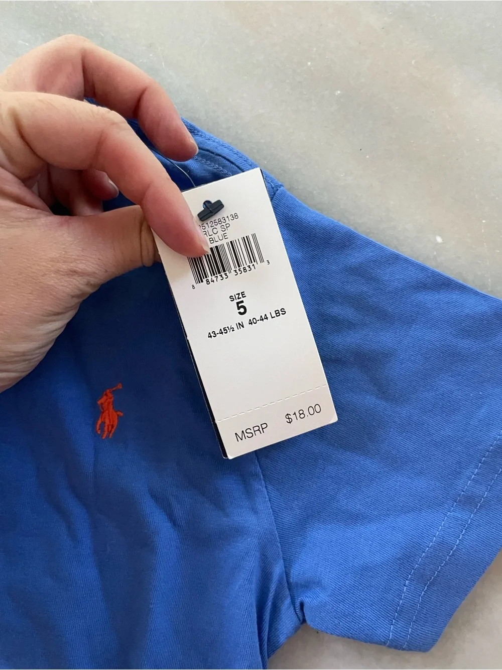 NWT Polo by Ralph Lauren Boys' Blue Crewneck Tee with Logo